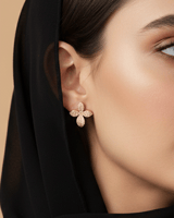 حلق نسائية ذهبي مرصع بالزركون | سيزون