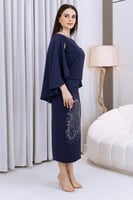 طقم تنورة وبلوزة الأزرق الداكن