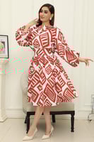 فستان ميدي أحمر