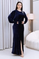 فستان مخمل كحلي