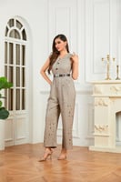 طقم بيج بحزام على الخصر