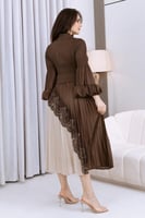 فستان ميدي بني