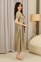 فستان كتان بيج فاتح