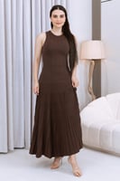 فستان مكسي بني غامق