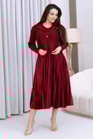 فستان ميدي عنابي