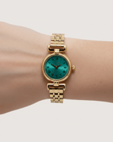 ساعة نسائية ذهبية - مينا تركواز | سيزون