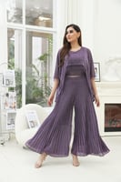 طقم لوريكس بليسية بنفسجي بهدب