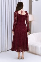 فستان شتوي دانتيل مع مخمل