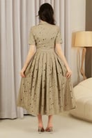 فستان كتان بيج فاتح