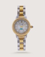 ساعة SEASON نسائية | مرصعة زركون | ذهبي فضي | مينا...