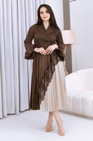 فستان ميدي بني