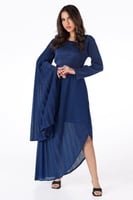 فستان ميدي أزرق داكن