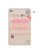 طقم أساور أطفال بخرز ملون وفراشة