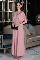 فستان كريب وردي