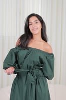 فستان مكسي أخضر