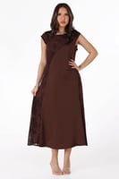 فستان ميدي بني غامق