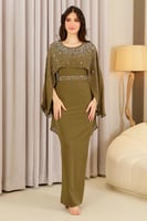 فستان سهرة كريب زيتي