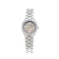 ساعه سيزون دائري كرستال فضي