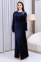 فستان مخمل كحلي