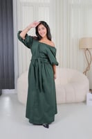 فستان مكسي أخضر