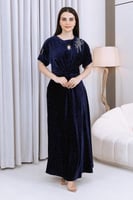 فستان مكسي الأزرق الداكن