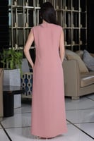 فستان كريب وردي