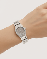 ساعه سيزون فضي دائري