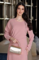 فستان كريب وردي