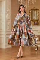 فستان ميدي مطبع