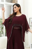 طقم لوريكس بهدب عنابي