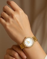 ساعة سيزون نسائية كلاسيك مرصعة بالكرستال