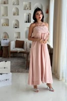 فستان مكسي وردي