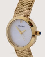 ساعة يد ذهبية تصميم عصري | للنساء | SEASON
