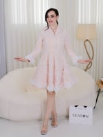 فستان قصير وردي