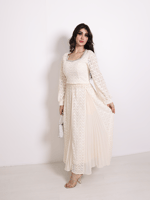 طقم بيج دانتيل تنورة وبلوزة