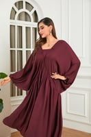 فستان ساتان ناعم عنابي