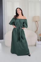 فستان مكسي أخضر