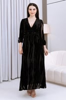 فستان مكسي مخمل أسود