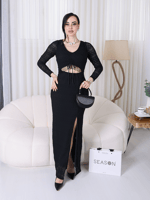 فستان مكسي أسود