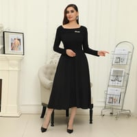 فستان قطن اسود