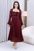 فستان شتوي دانتيل مع مخمل