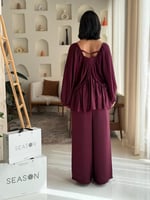 طقم بورجوندي بنطلون وبلوزة