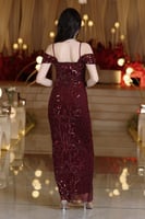 فستان سهرة بورجوندي