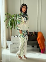 طقم مشجر كتان