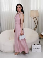 فستان مكسي وردي