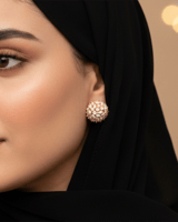 حلق زركون ذهبي تصميم كروي | سيزون