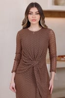 فستان ميدي بني فاتح