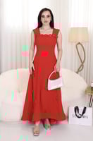 فستان مكسي أحمر