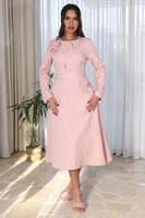 فستان كريب وردي | سيزون