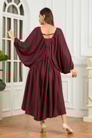 فستان ساتان ناعم عنابي